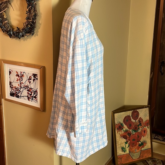 Vintage 90s TALBOTS INTIMATES Size XL VNeck Plaid Flannel Lace Embroidery
Sweet - Picture 4 of 16